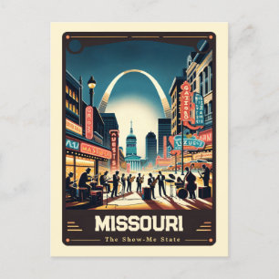 Missouri Patriotisk Vintage Vykort