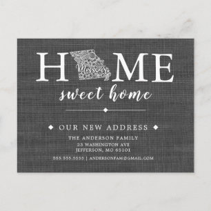 MISSOURI-postmeddelande om Flytta Meddelande Vykort