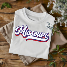 Missouri Red White och Blue Vintage Script T-Shirt