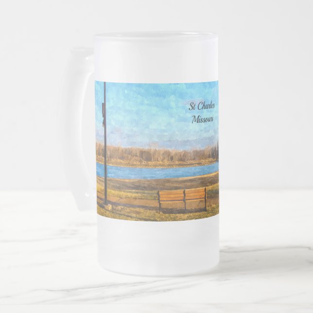 Missouri River Bench Painterly Frosted Mugg (Framsida vänster)