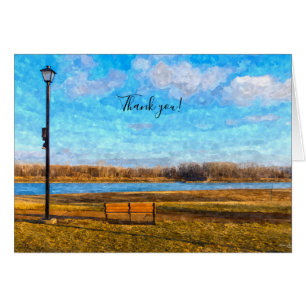 Missouri River Bench Painterly Tack för ditt kort