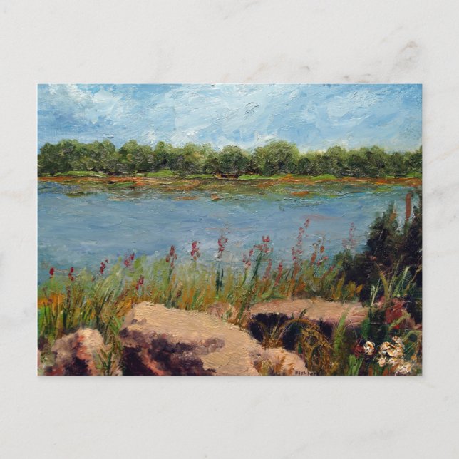 Missouri River Oil Landcape Painting Vykort (Framsida)