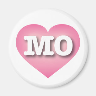 Missouri Rosa Fade Heart - I kärlek MO Magnet
