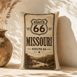 Missouri Route 66 Flod Lodge Accent Dekor Lumbarkudde