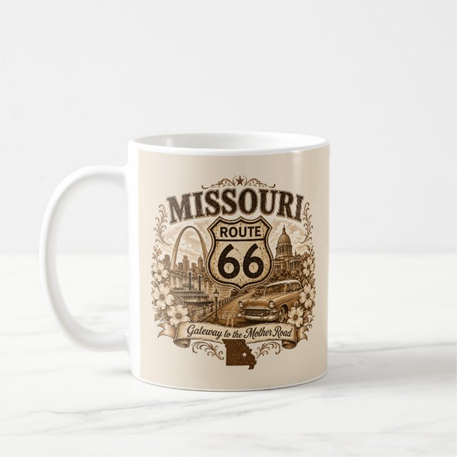 Missouri Route 66 Gateway Morning Drive är inte en Kaffemugg (Vänster)