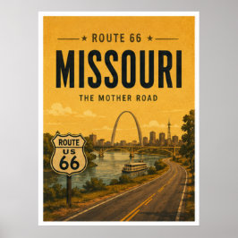Missouri Route 66 Gateway River Researbetart Poster