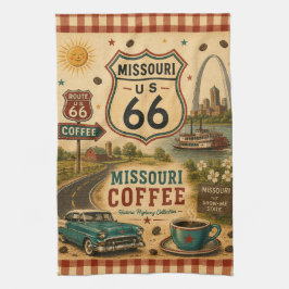 Missouri Route 66 Kaffe Kök Dekoration Present Kökshandduk