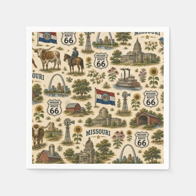 Missouri Route 66 Table Gateway Pappersservett (Framsidan)