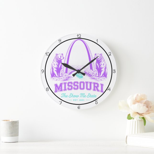 Missouri Show Me State Arch Stor Klocka (Hem)