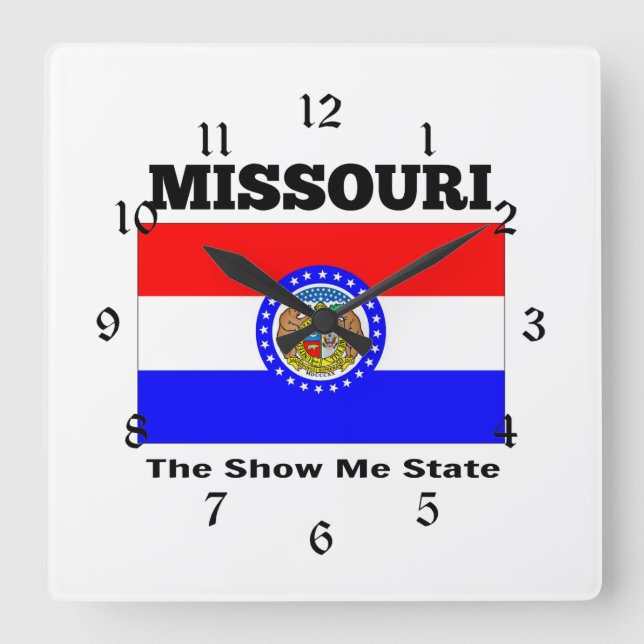 Missouri, Show Me State Fyrkantig Klocka (Framsida)