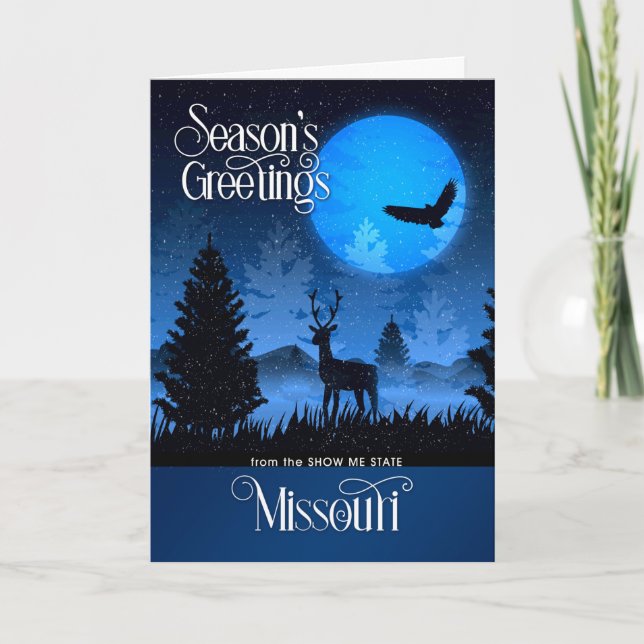 Missouri, Show Me State Woodland Hjort Helgkort (Framsida)