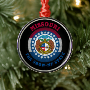 MISSOURI SHOW-ME STATLIG FLAGGA JULGRANSPRYDNAD METALL