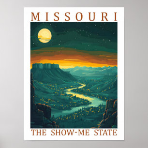 Missouri Show State USA Travel Ställe Poster