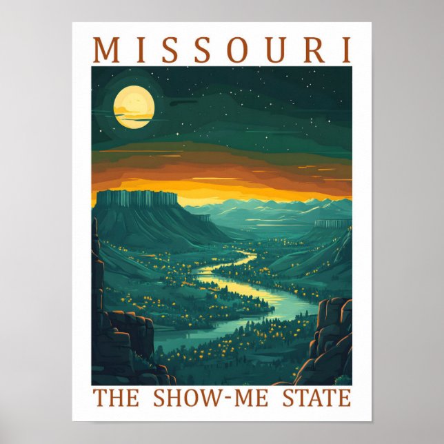 Missouri Show State USA Travel Ställe Poster (Framsidan)