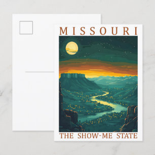 Missouri Show State USA Travel Ställe Vykort