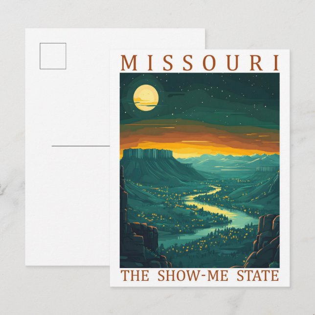 Missouri Show State USA Travel Ställe Vykort (Fram/baksida)