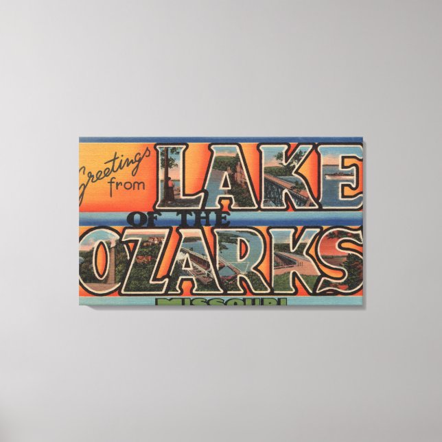 Missouri - Sjö vid Ozarks 3 Canvastryck (Framsida)