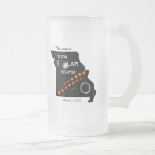Missouri Solar Eclipse Frosted Beer Mugg