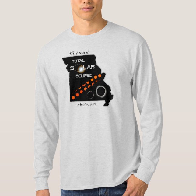 Missouri Solar Eclipse Manar Långärmad Shirt T (Framsida)