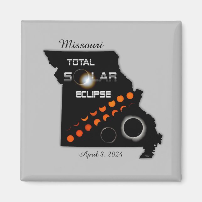Missouri Solar Eclipse Square Magnet (Framsidan)