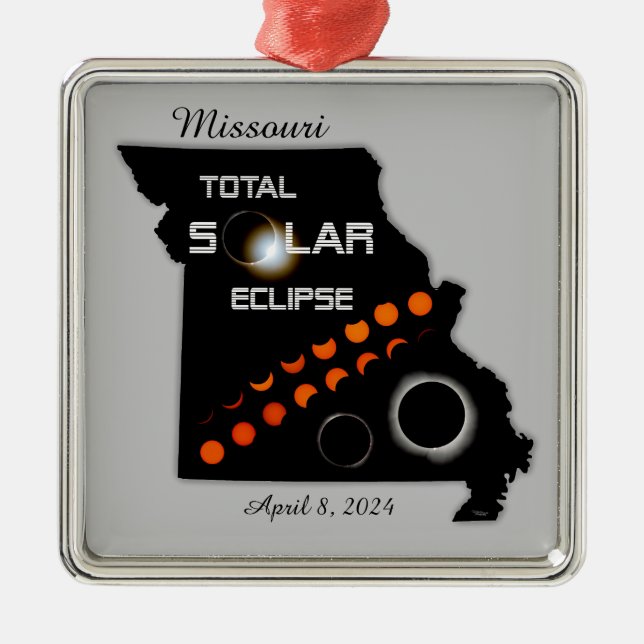 Missouri Solar Eclipse Square Ornament (Framsidan)