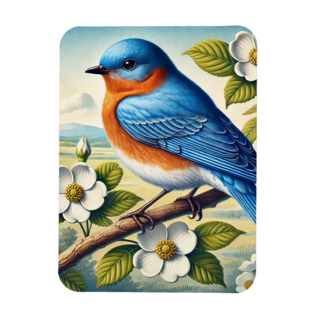 Missouri State Bird Östra Bluebird Magnet (Vertikal)