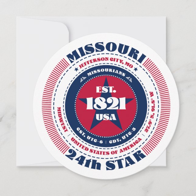 Missouri State Circular Typography-platskort (Framsida)