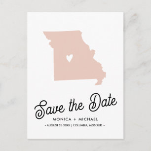 MISSOURI State Destination Wedding ANY FÄRG Meddelande Vykort