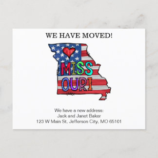 Missouri State Flytta Announcement Cards Vykort