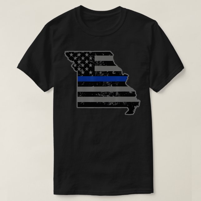 Missouri State Highway Patrol Thin Blue Line Flagg T Shirt (Design framsida)