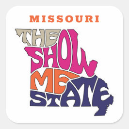 Missouri State Nickname Ord Art Fyrkantigt Klistermärke