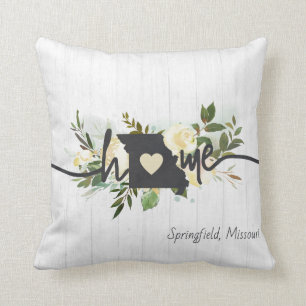 Missouri State Personlig Din hemstad Rustic Kudde