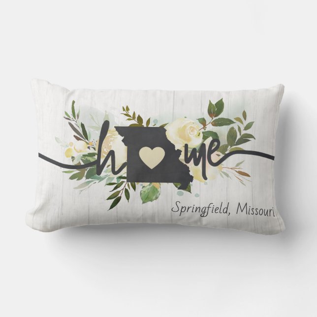 Missouri State Personlig Din hemstad Rustic Lumbarkudde (Framsida)