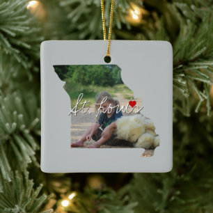 Missouri State Photo infoga och City namn Julgransprydnad Keramik