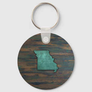 Missouri State Shape Teal Nyckelring