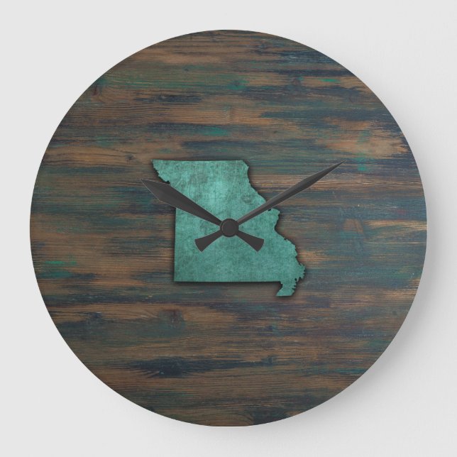 Missouri State Shape Teal Stor Klocka (Framsida)