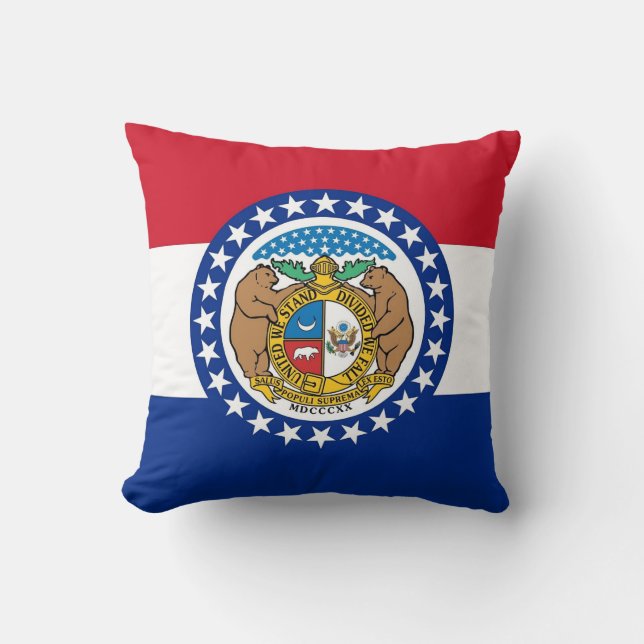 Missouri Statlig flagga American MoJo Pillow Kudde (Framsida)