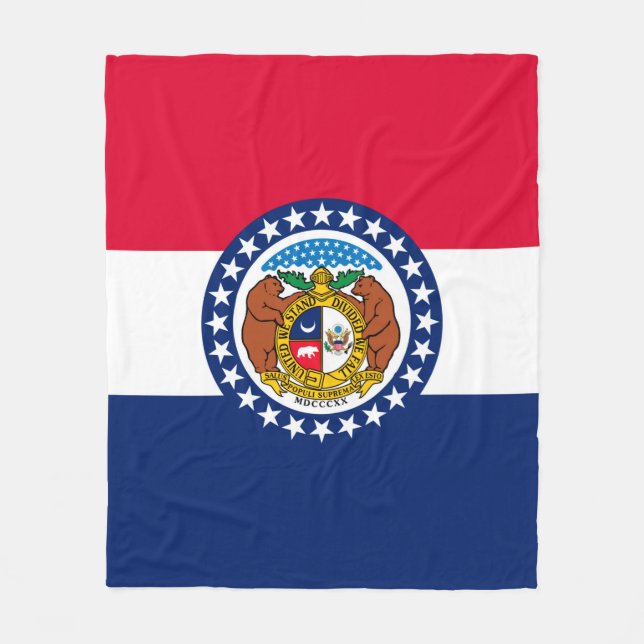 Missouri Statlig flagga Design Fleecefilt (Framsidan)