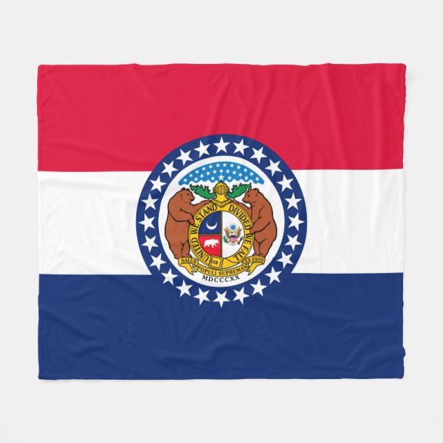 Missouri Statlig flagga Design Fleecefilt (Framsidan (Horisontell))