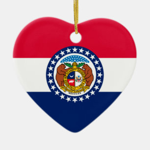 Missouri Statlig flagga Design Julgransprydnad Keramik