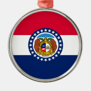Missouri Statlig flagga Design Julgransprydnad Metall