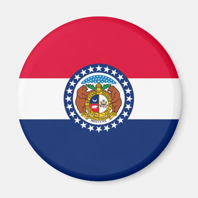 Missouri Statlig flagga Design Magnet (Framsidan)