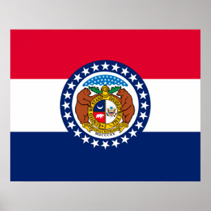 Missouri Statlig flagga Design Poster