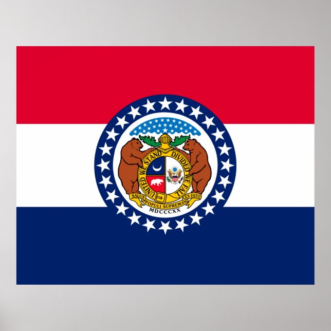 Missouri Statlig flagga Design Poster (Framsidan)