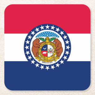 Missouri Statlig flagga Design Underlägg Papper Kvadrat