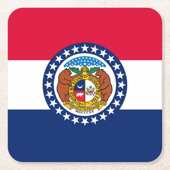 Missouri Statlig flagga Design Underlägg Papper Kvadrat (Framsidan)