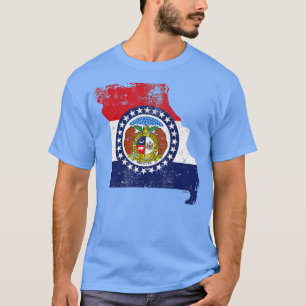 Missouri Statlig flagga Faded Flagga of Missouri T Shirt