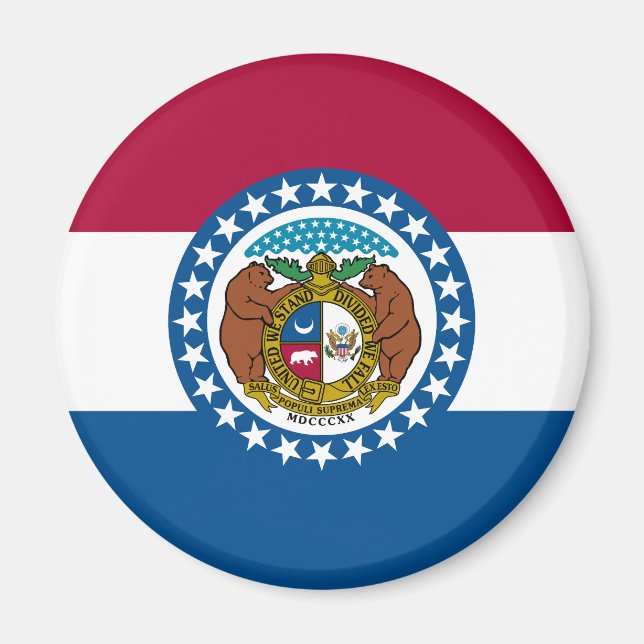 Missouri Statlig flagga Magnet (Framsidan)