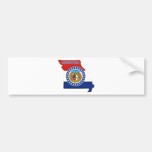 Missouri Statlig flagga och Karta Bildekal (Framsidan)
