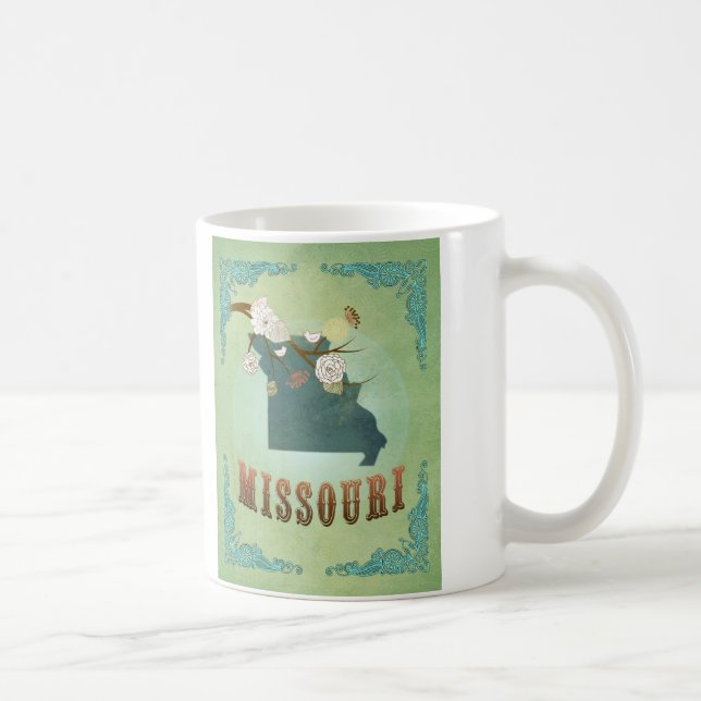 Missouri statlig karta - grönt kaffemugg (Höger)